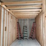 Structural framing inside a Novara container shell